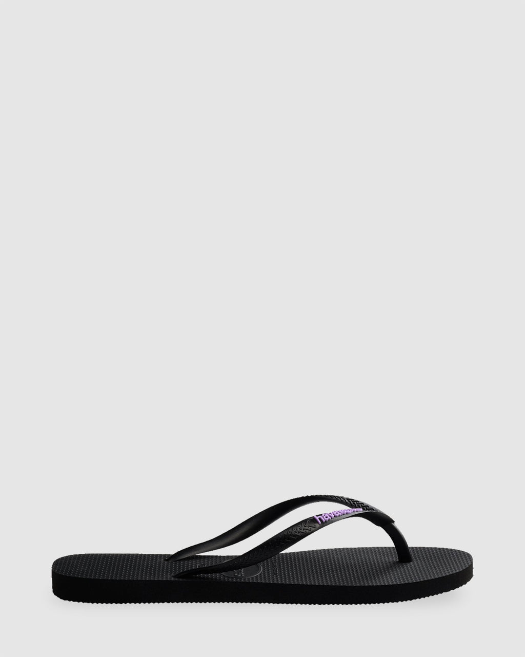 Womens Slim Rubber Logo Thongs