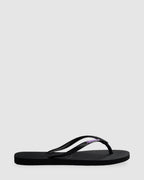 Womens Slim Rubber Logo Thongs