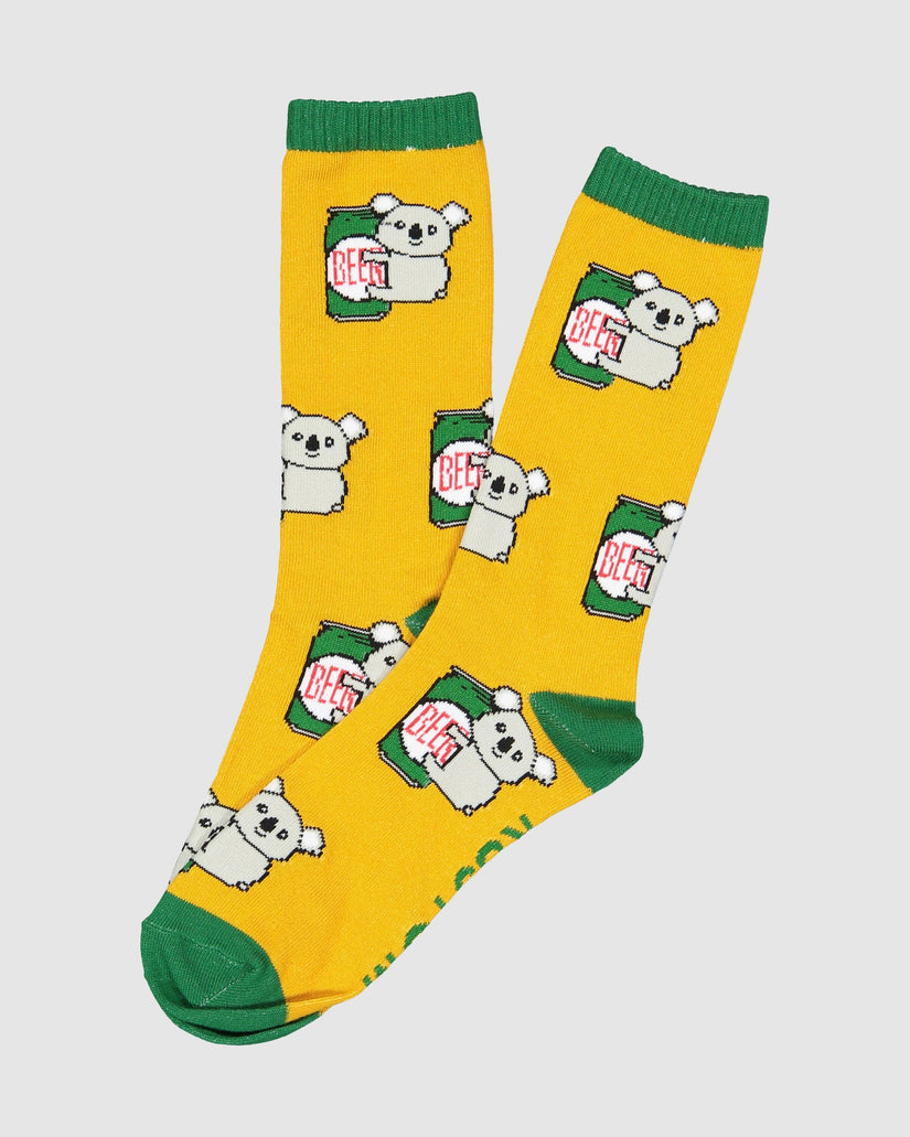Mens M Crew Koala Crew Socks