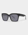 Lima Matt Black Square Sunglasses