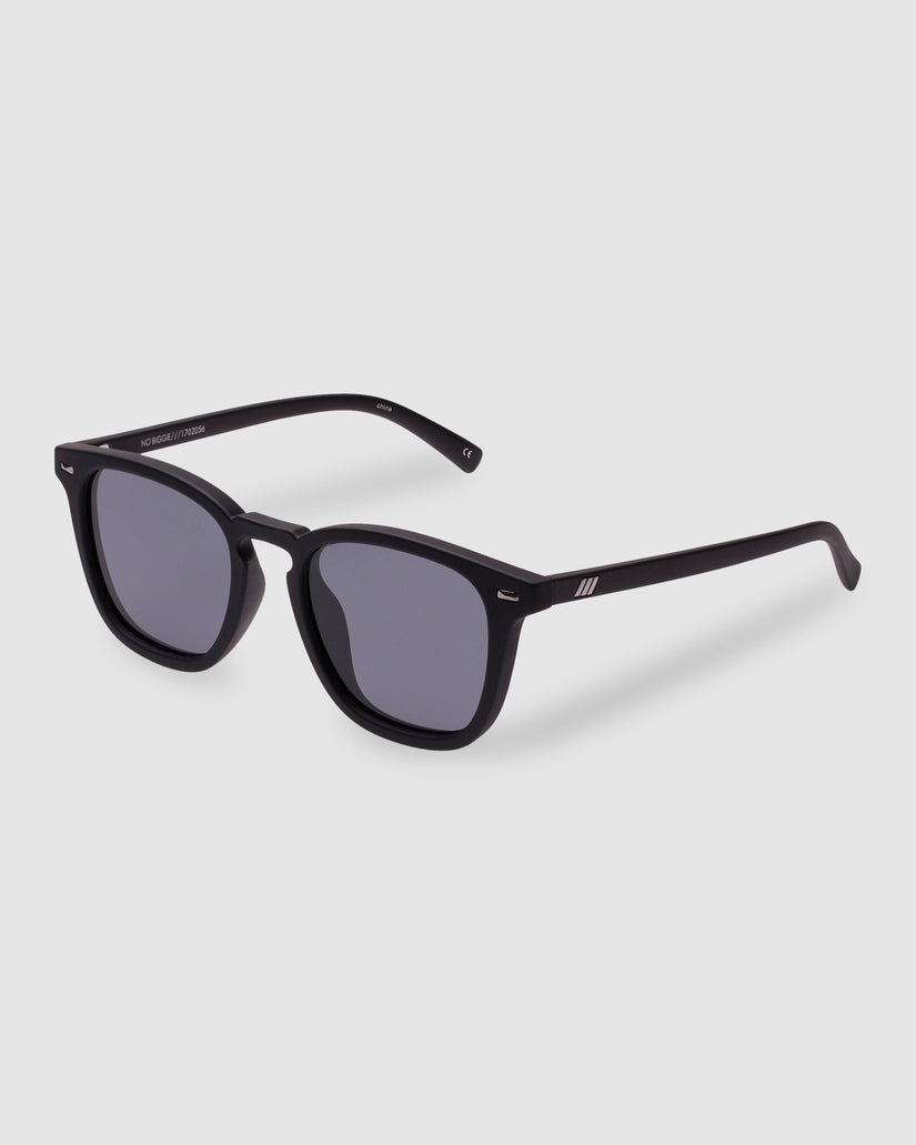 No Biggie Black Rubber Polarised Sunglasses