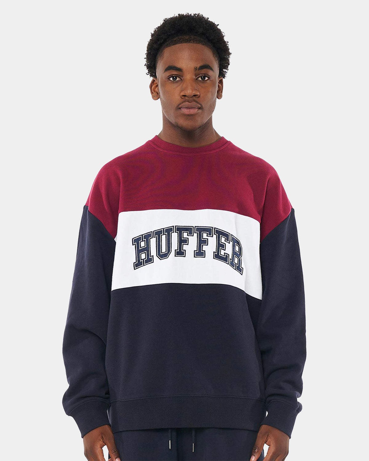 MENS PANEL BLOCK CREW NECK