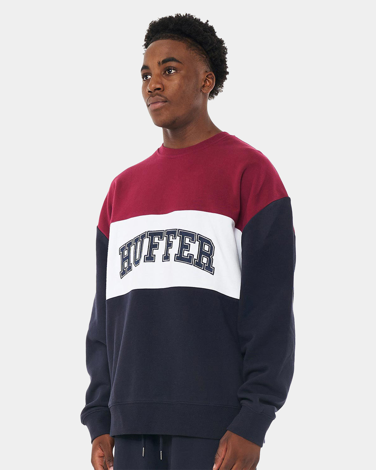 MENS PANEL BLOCK CREW NECK