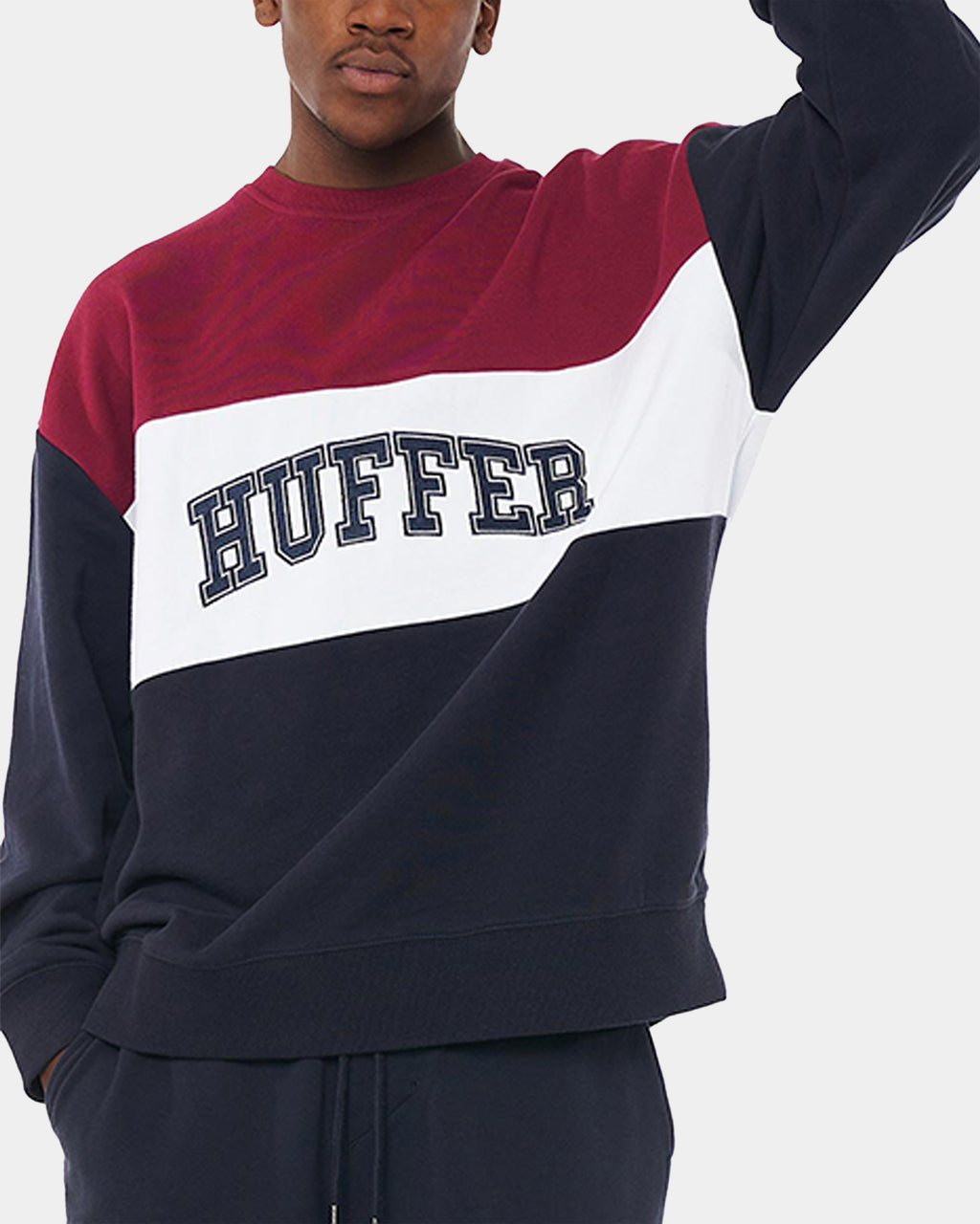 MENS PANEL BLOCK CREW NECK