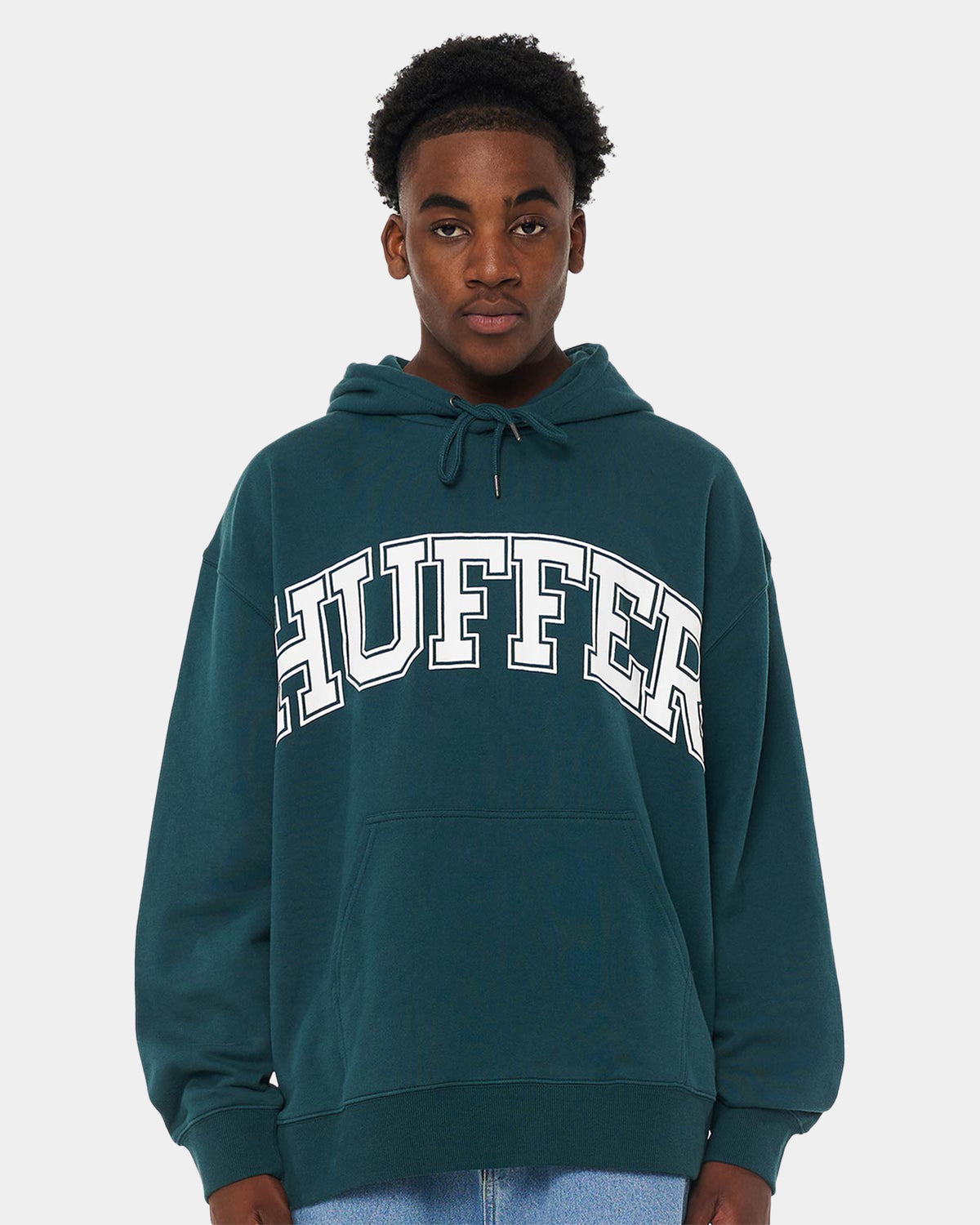 MENS BLOCK OUTLINED PULLOVER HOODIE