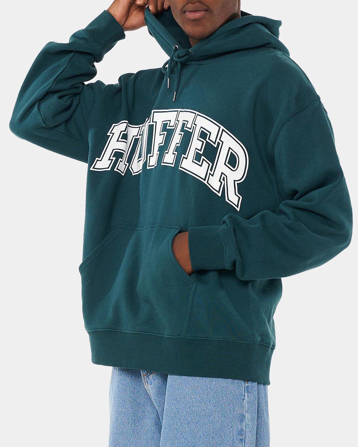 MENS BLOCK OUTLINED PULLOVER HOODIE