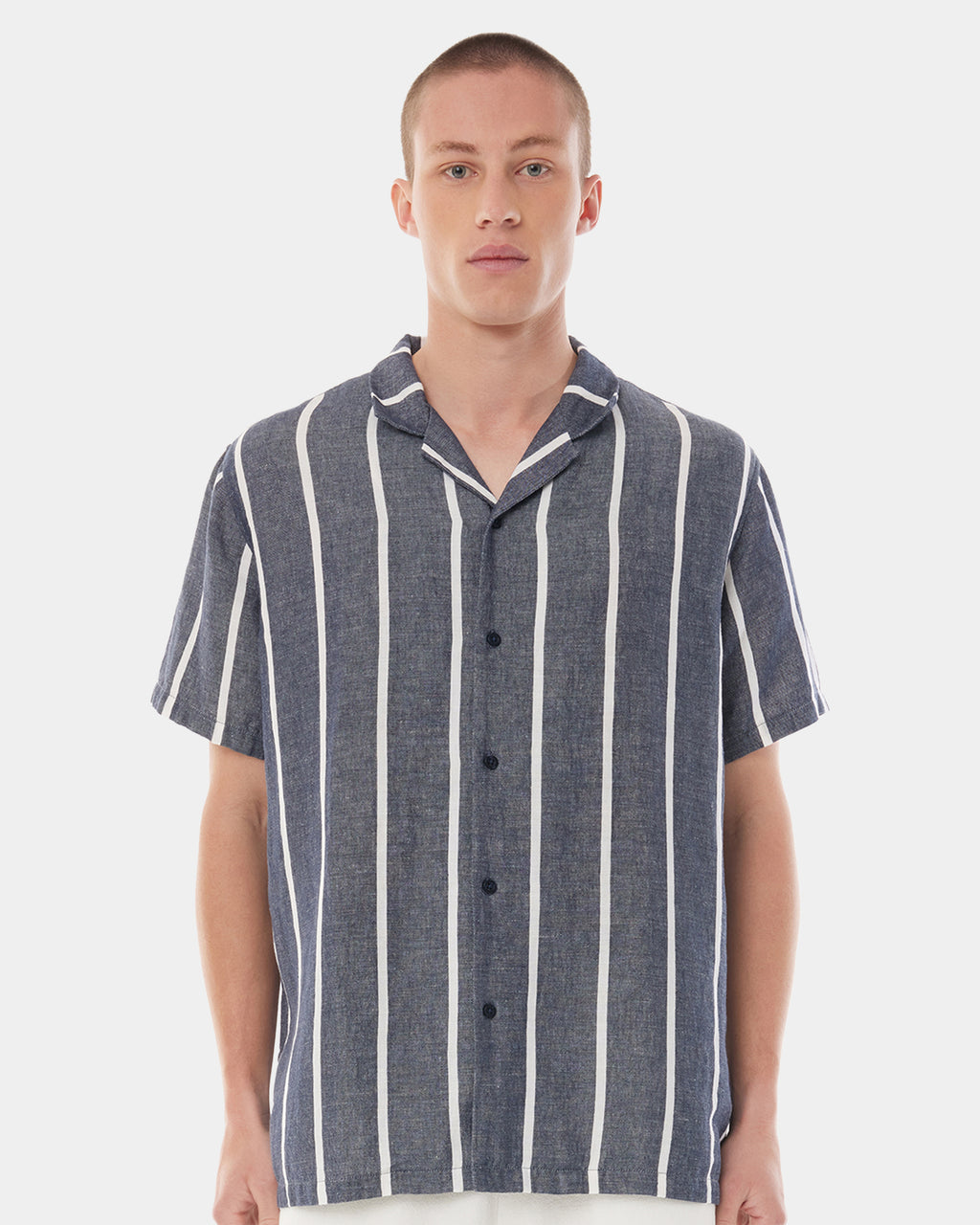 MENS LIN-IN STRIPE PARTY SHIRT