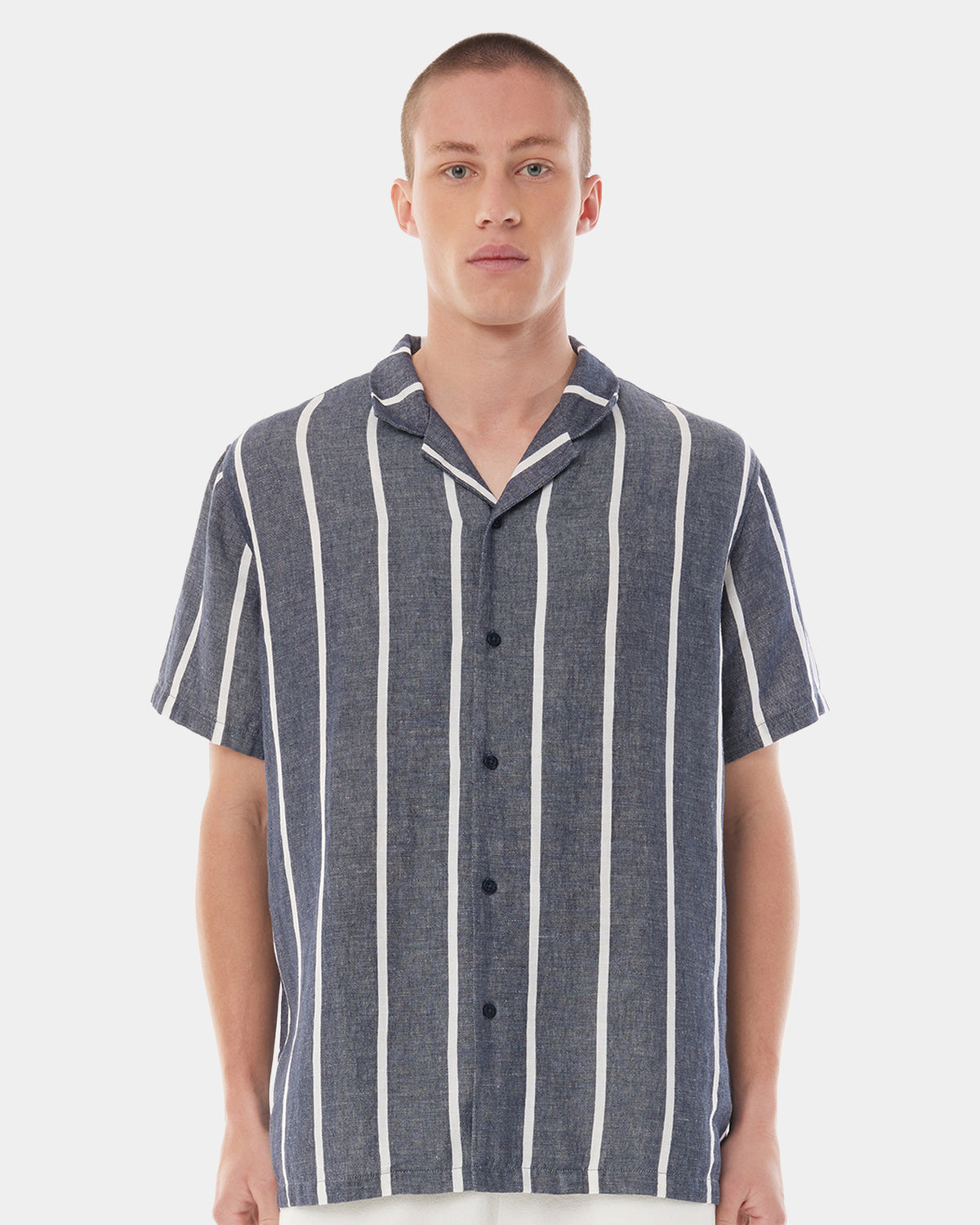 MENS LIN-IN STRIPE PARTY SHIRT
