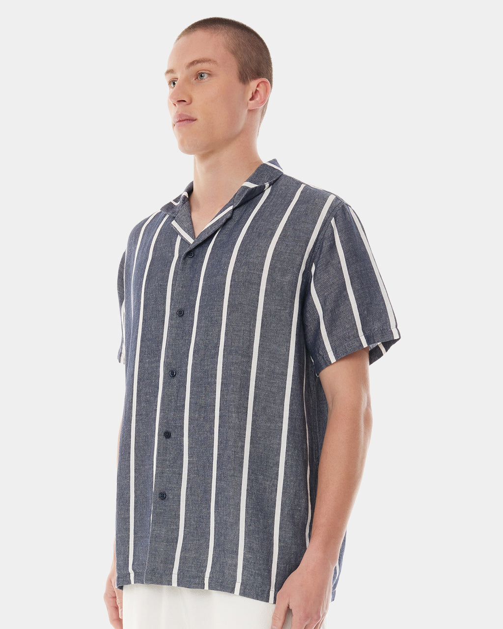MENS LIN-IN STRIPE PARTY SHIRT