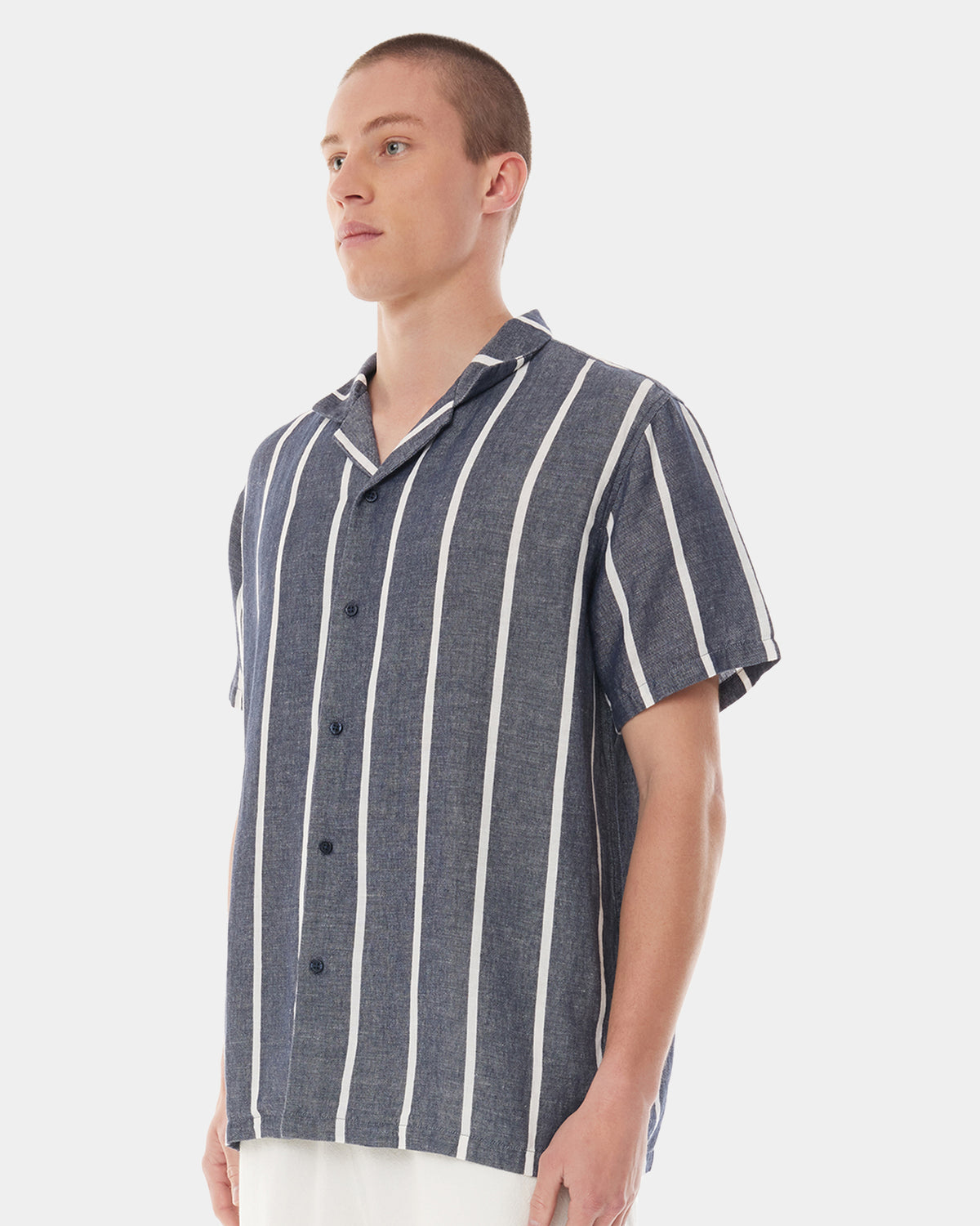 MENS LIN-IN STRIPE PARTY SHIRT