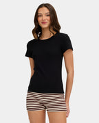 Womens Achromatic Rib T-Shirt