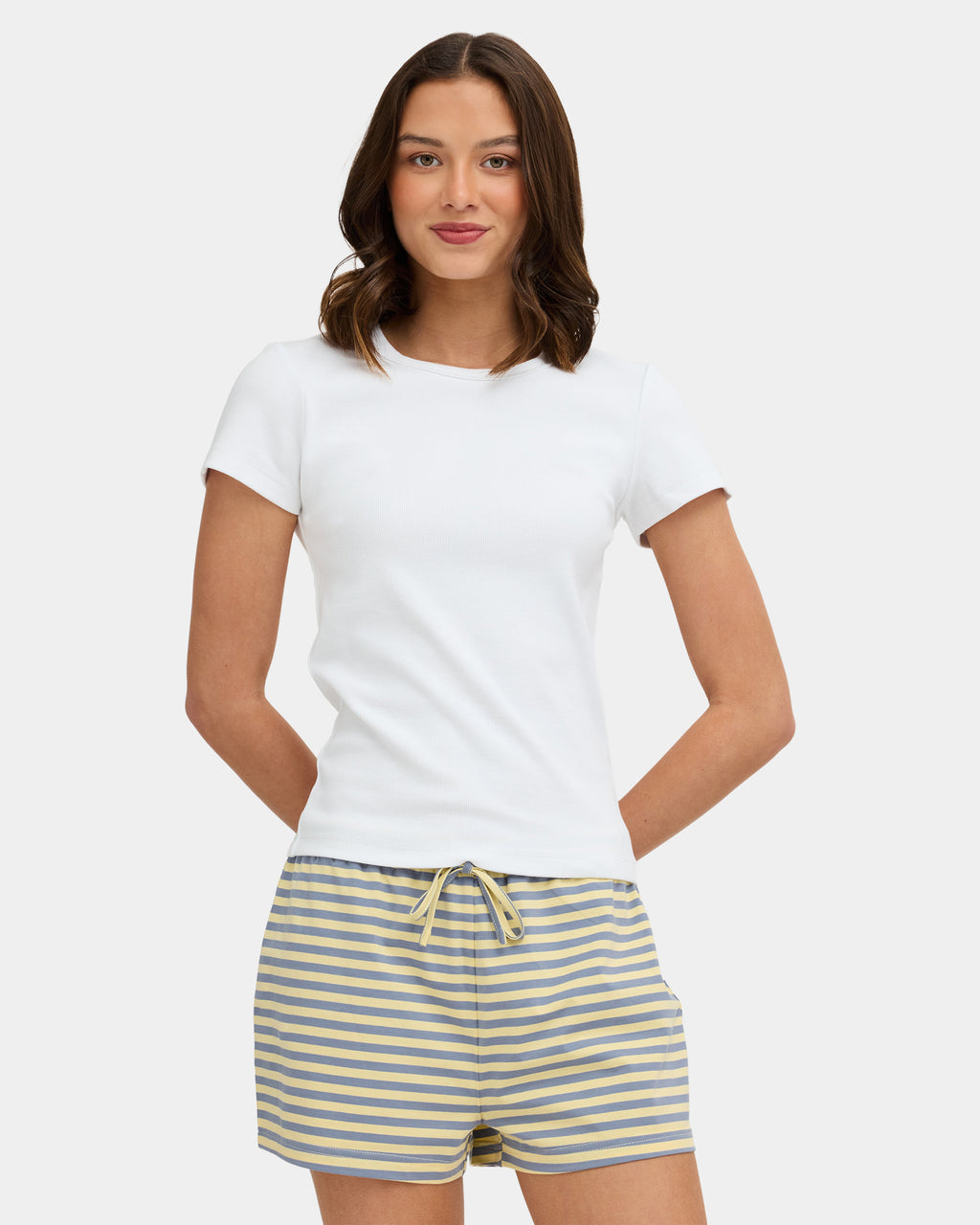 Womens Achromatic Rib T-Shirt