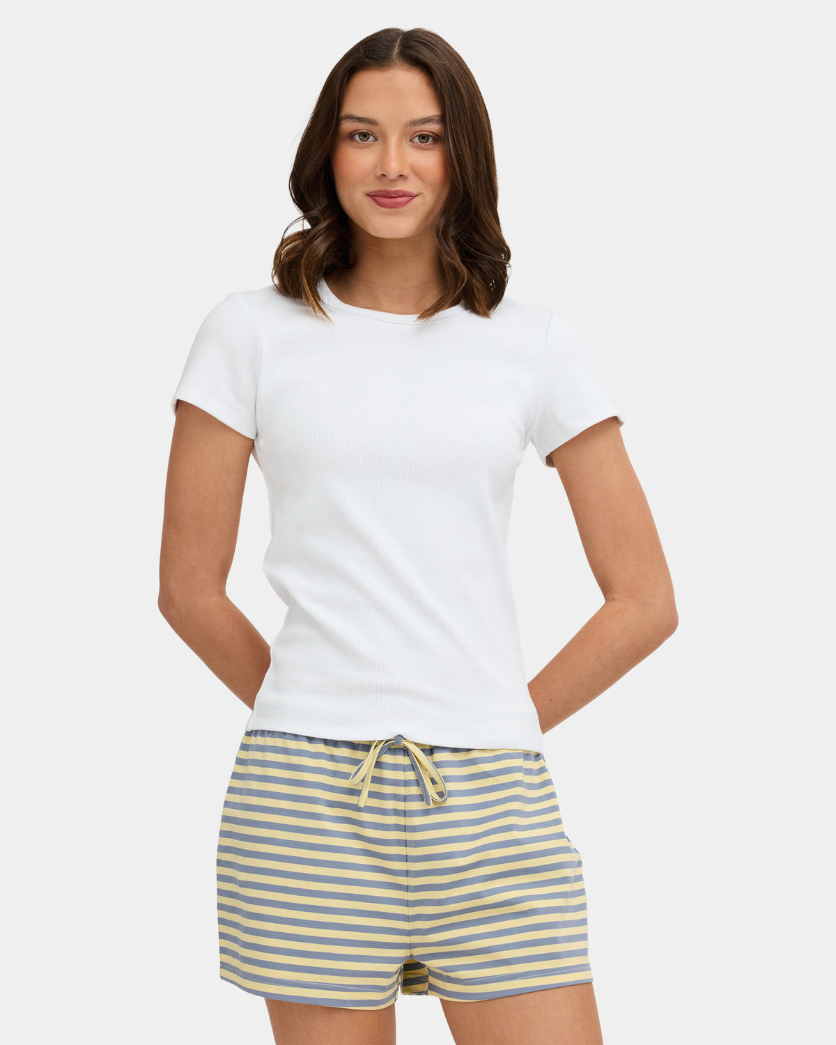Womens Achromatic Rib T-Shirt