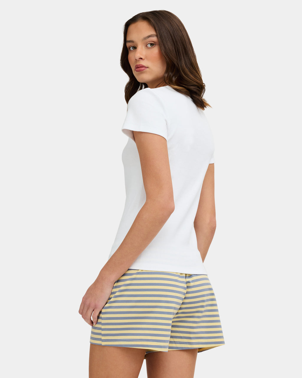 Womens Achromatic Rib T-Shirt