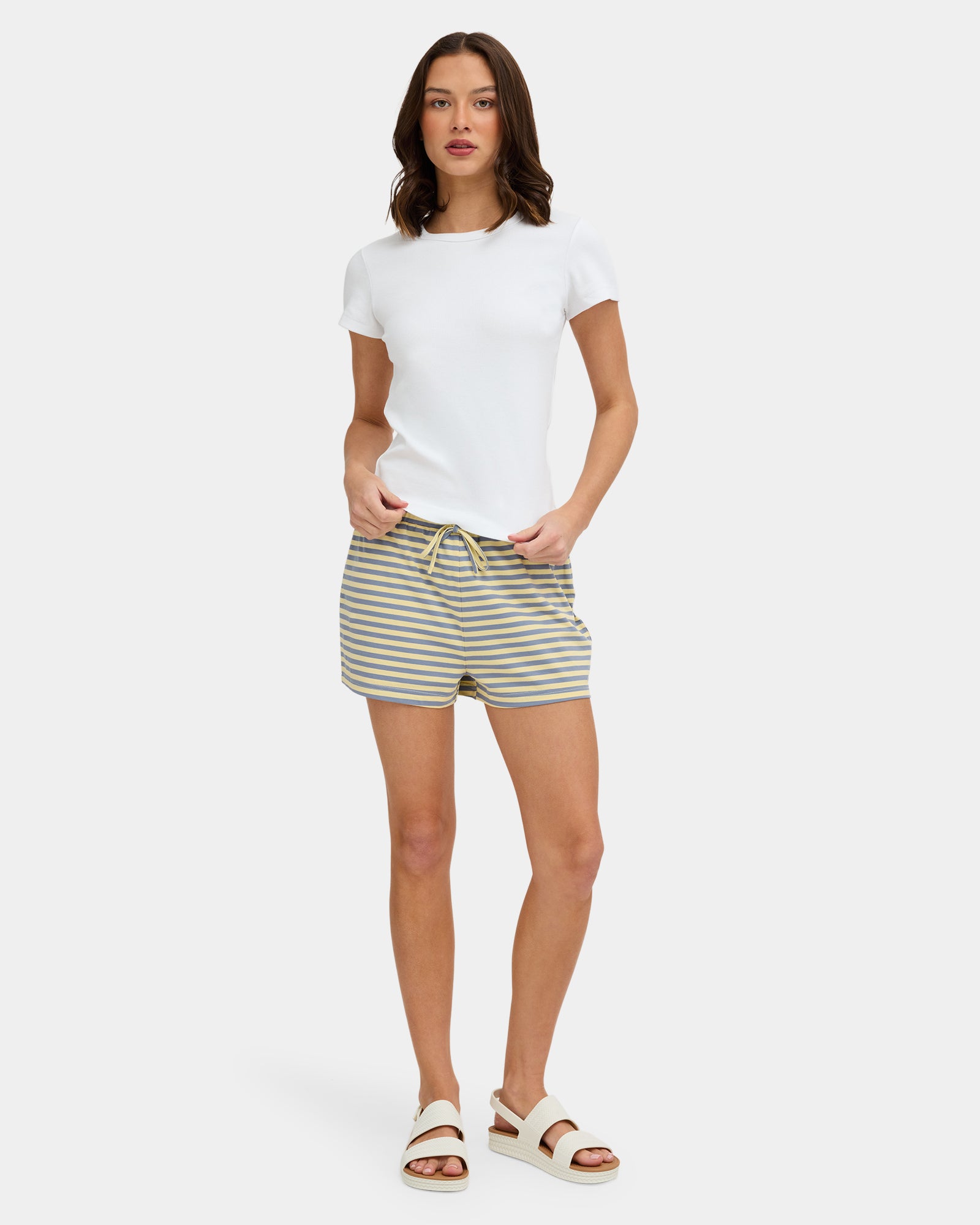 Womens Achromatic Rib T-Shirt