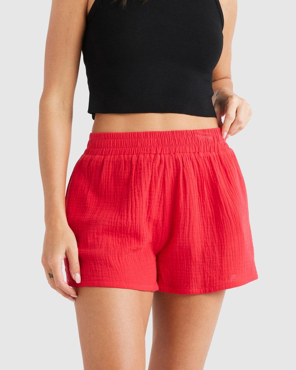 Womens Palmy Elastic Waist Shorts