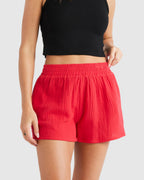Womens Palmy Elastic Waist Shorts