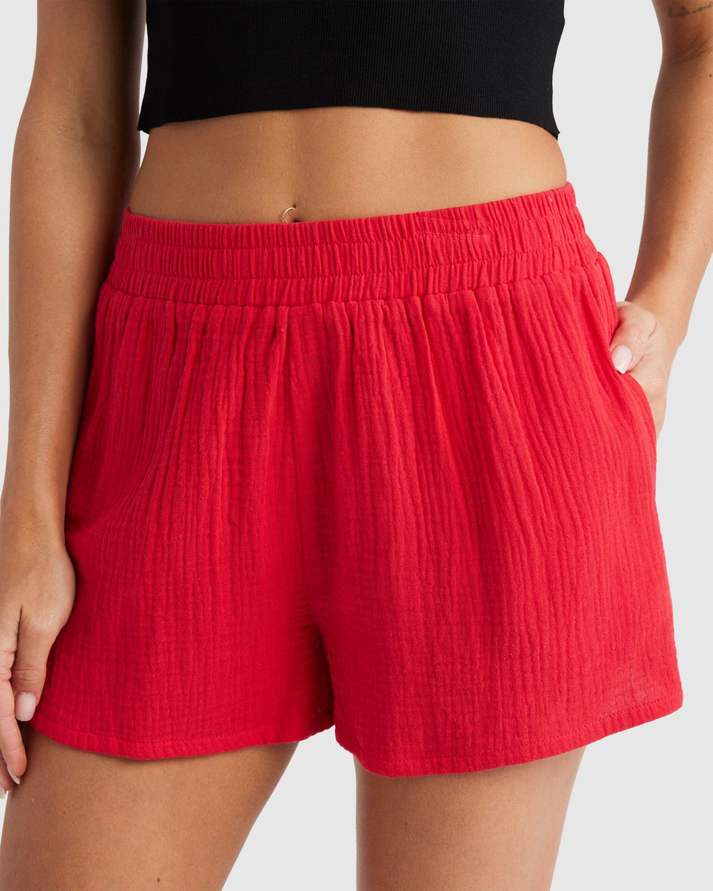 Womens Palmy Elastic Waist Shorts