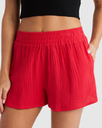 Womens Palmy Elastic Waist Shorts