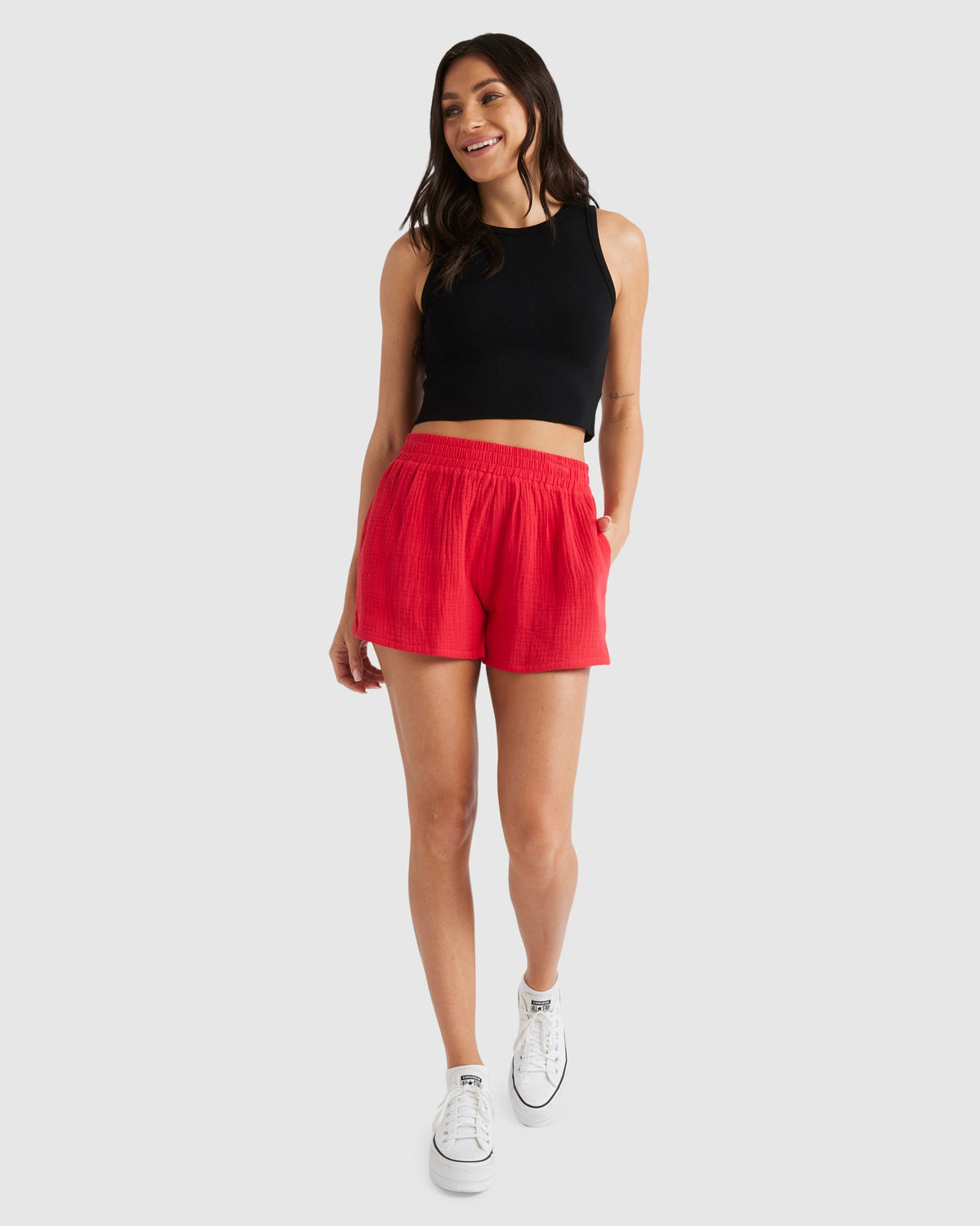 Womens Palmy Elastic Waist Shorts