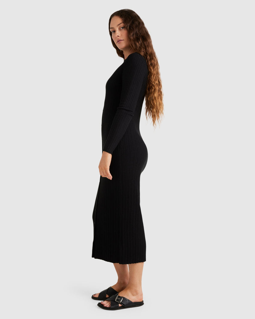 Womens Button Thru Midi Dress