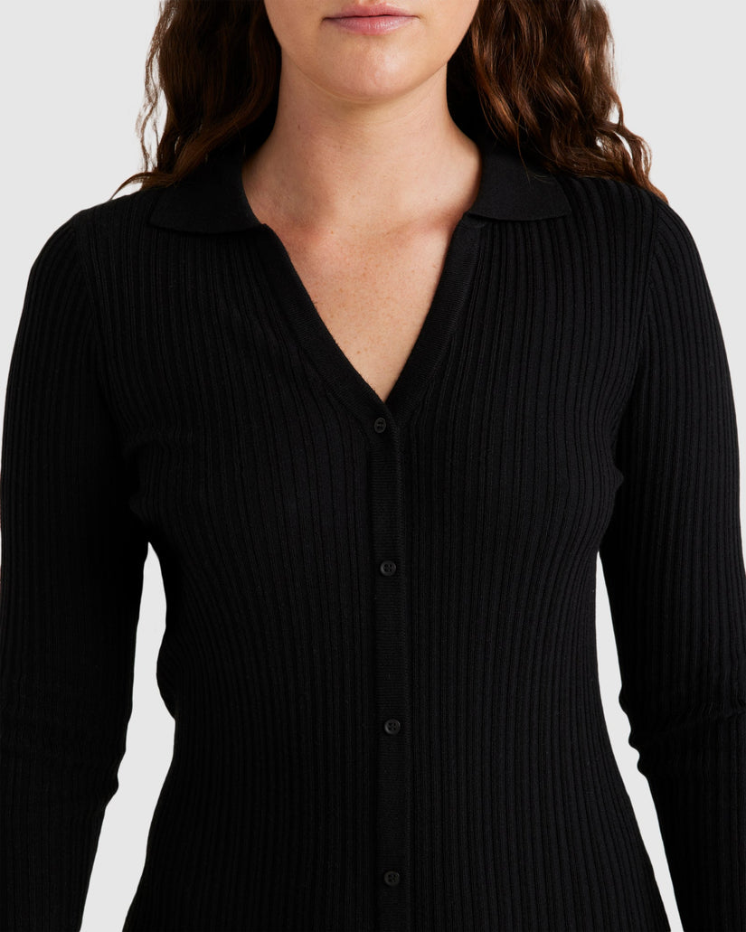 Womens Button Thru Midi Dress