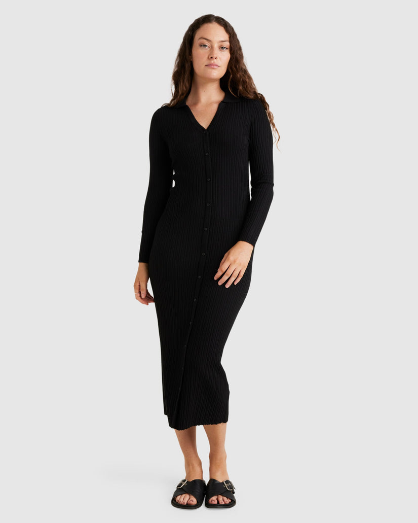 Womens Button Thru Midi Dress