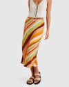 Womens Saffron Bias Midi Skirt