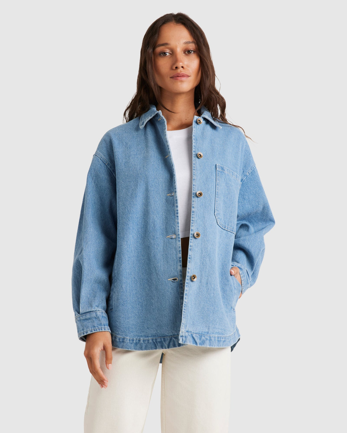 WOMENS TWILL SCHACKET