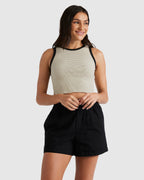 WOMENS BOY STRIPE CROP TANK TOP