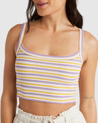 WOMENS FLASHBACK STRIPE CROP TOP