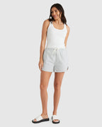 WOMENS SLIDER STRIPE ELASTIC WAIST SHORTS