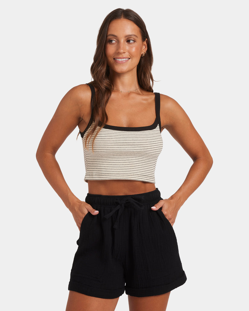 WOMENS HORIZON STRIPE CROP TANK