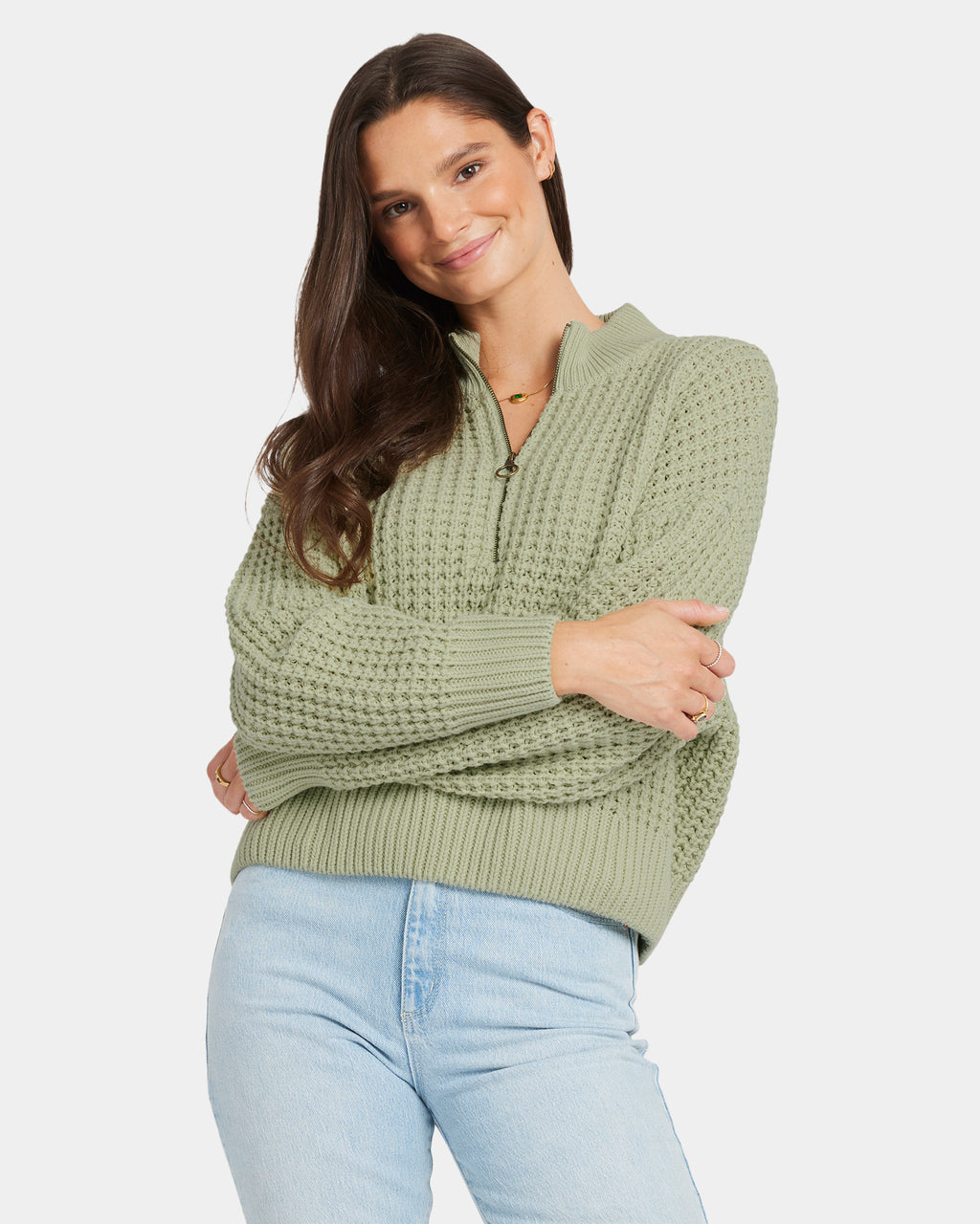 WAFER 1/2 ZIP KNIT
