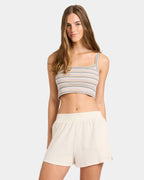 Womens Dusty Stripe Crop Tank