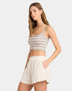 Womens Dusty Stripe Crop Tank