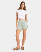 Womens Seeker Stripe Elastic Waist Shorts
