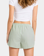 Womens Seeker Stripe Elastic Waist Shorts