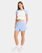 Womens Carnival Check Elastic Waist Shorts