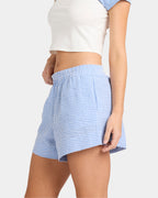Womens Carnival Check Elastic Waist Shorts