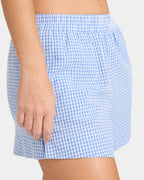 Womens Carnival Check Elastic Waist Shorts