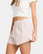 Womens Eilderness Stripe Elastic Waist Shorts