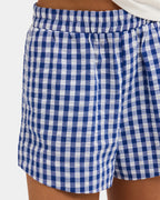 Womens Venice Check Elastic Waist Shorts