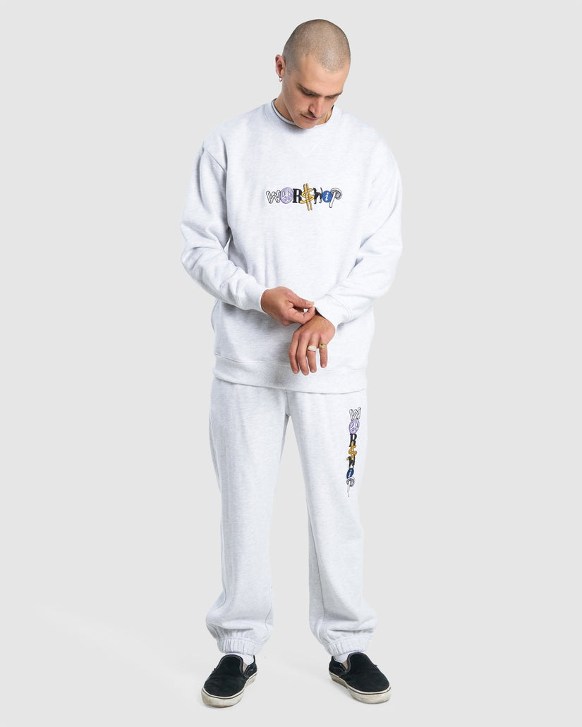 MENS JUMBLE FLEECE CREW NECK