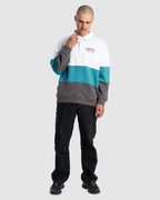 Mens Get Off Paneled Rugby Fleece Jumper