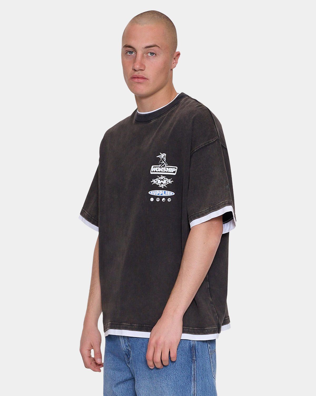 Mens Is This It Cropped Layer T-Shirt
