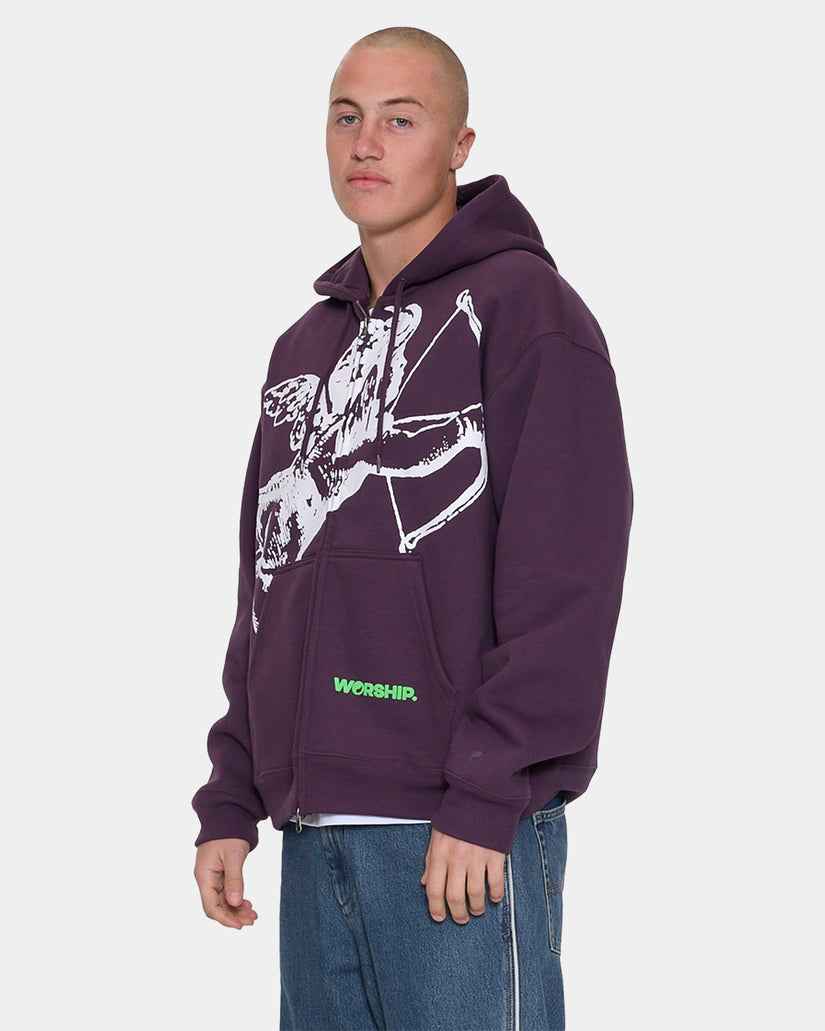 Mens Big Cherub Zip Up Hoodie