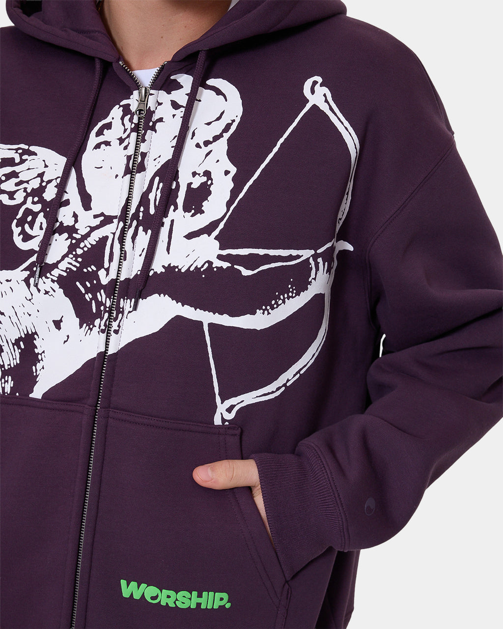 Mens Big Cherub Zip Up Hoodie