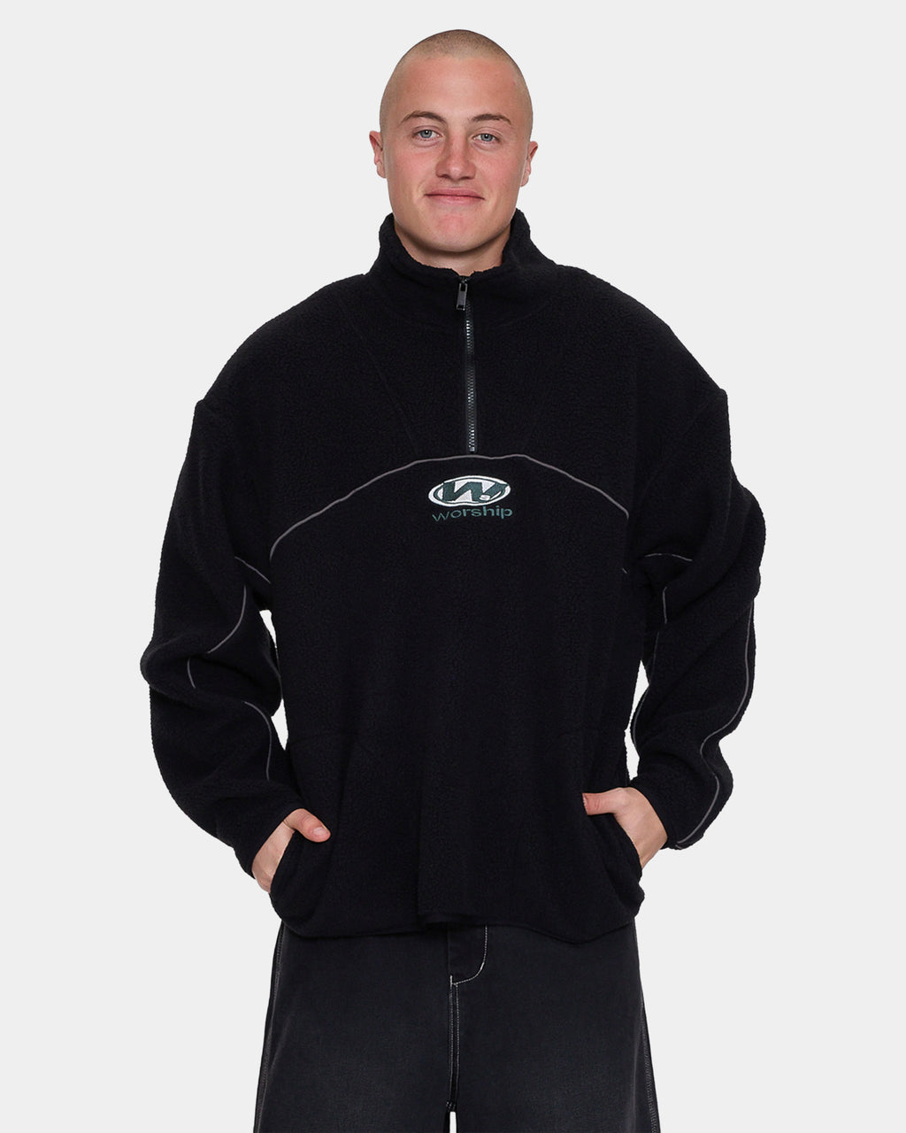 Mens Sonic Quarter Zip Sherpa Fleece Jumper