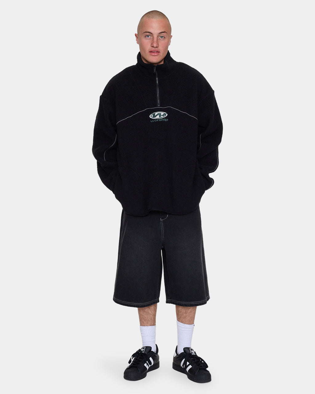 Mens Sonic Quarter Zip Sherpa Fleece Jumper